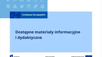 Tytułowy slajd prezentacji "Dostępne materiały informacyjne i dydaktyczne".